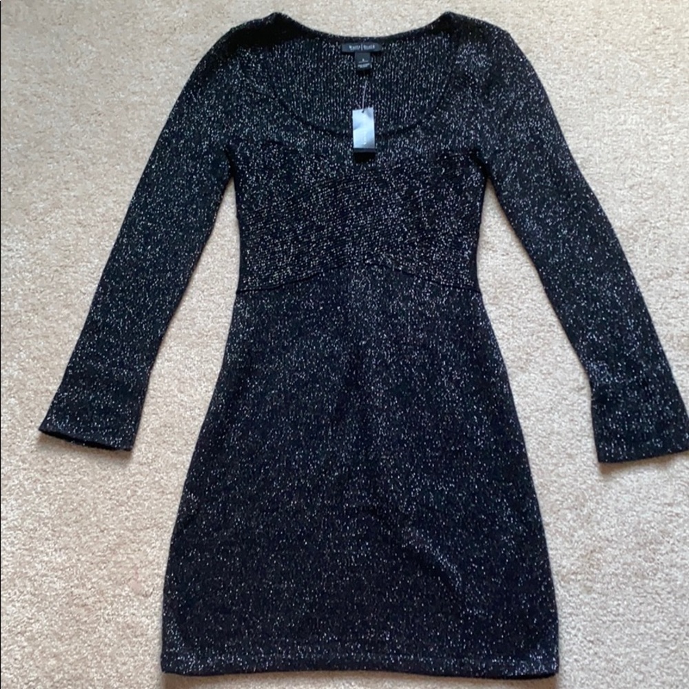 NWT black sparkly knit dress